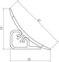 Плинтус LB-23, L=3000мм, черный матовый в Подгорном - podgornyj.mebel54.com | фото
