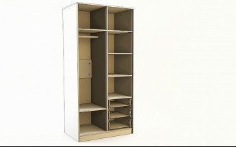 Шкаф 2-х створчатый с ящиками Классика (Белый/корпус Выбеленное дерево) в Подгорном - podgornyj.mebel54.com | фото