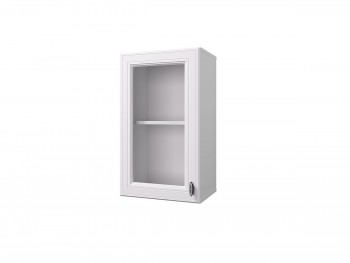 Шкаф 40 с витриной Ева (Белый Софт/Белый) в Подгорном - podgornyj.mebel54.com | фото