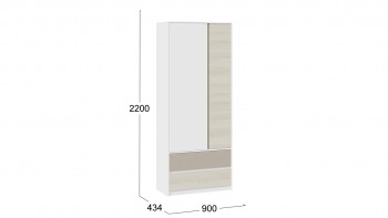 Шкаф для одежды комбинированный «Сканди» Дуб Гарден/Белый/Глиняный серый в Подгорном - podgornyj.mebel54.com | фото