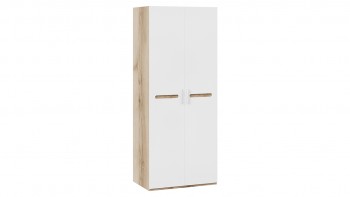 Шкаф для одежды с 2-мя дверями «Фьюжн» Дуб Делано/Белый глянец в Подгорном - podgornyj.mebel54.com | фото