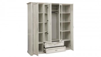 Шкаф для одежды "Сохо" (бетон пайн белый/2 ящика/зеркало) в Подгорном - podgornyj.mebel54.com | фото
