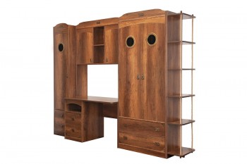 Шкаф комбинированный для одежды с иллюминатором «Навигатор» (Дуб Каньон) в Подгорном - podgornyj.mebel54.com | фото