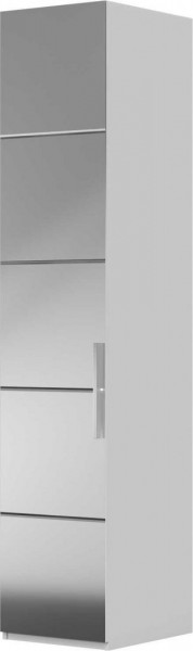 Шкаф ШР-1 зеркало, левый, Вива (Белый/Белый глянец/Платина) в Подгорном - podgornyj.mebel54.com | фото