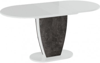 Стол обеденный «Монреаль» Тип 1 (Белый глянец/Моод темный) в Подгорном - podgornyj.mebel54.com | фото