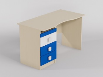 Стол (столешница с выемкой) Скай люкс (Синий/Белый/корпус Клен) в Подгорном - podgornyj.mebel54.com | фото