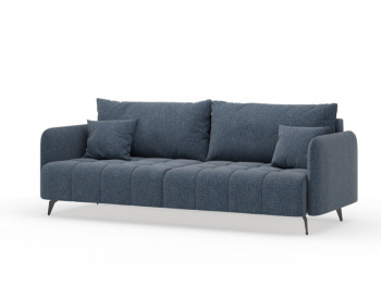 Валериан диван трёхместный прямой Синий, ткань RICO FLEX 101 в Подгорном - podgornyj.mebel54.com | фото