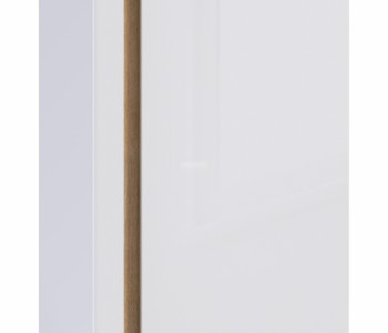 Веста СБ-2259 Шкаф 2х дверный с зеркалом Дуб Бунратти/Белый глянец в Подгорном - podgornyj.mebel54.com | фото